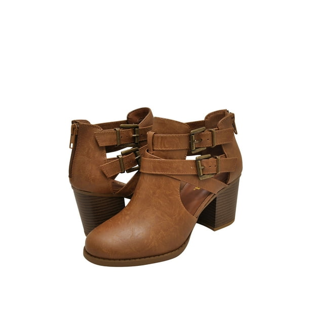 Soda Scribe-2 Girls Kids Ankle Boot Low Heel Bootie Black 4